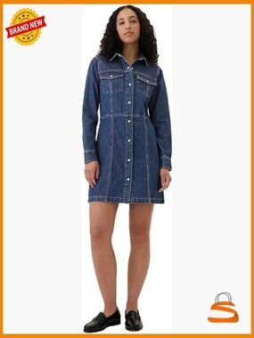 Denim Western Mini Dress A-Line Short Sleeve